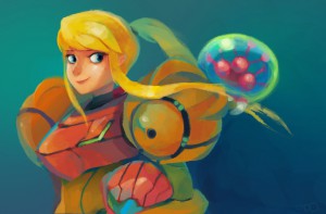 samus and baby metroid by zgul osr1113